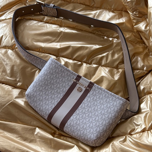Michael Kors Gray and Brown Belt Bag